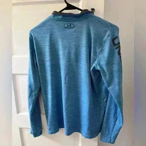 Blue long sleeve under armor heat gear quarter zip sweat shirt - Picture 8 of 8